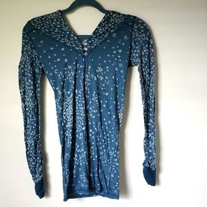 Free people stars and moon long sleeve hoodie tee